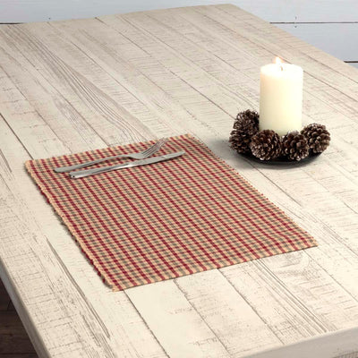 Jonathan Plaid Ribbed Placemat Set of 6 VHC Brands