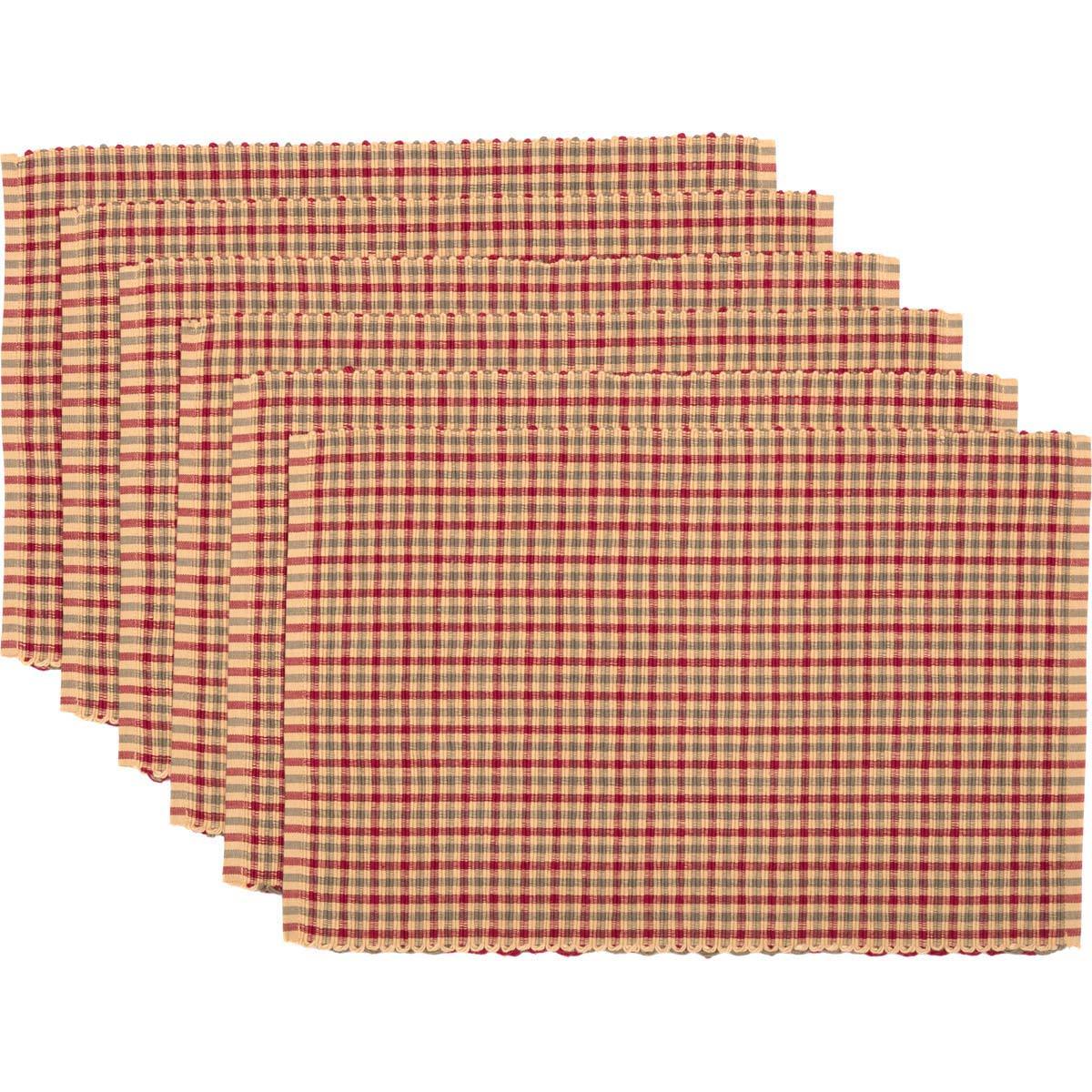 Jonathan Plaid Ribbed Placemat Set of 6 VHC Brands - The Fox Decor