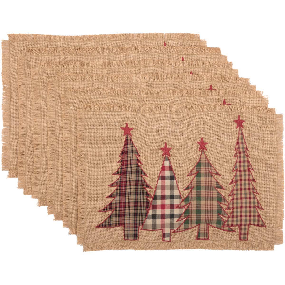 Clement Applique Tree Placemat Set of 6 VHC Brands - The Fox Decor