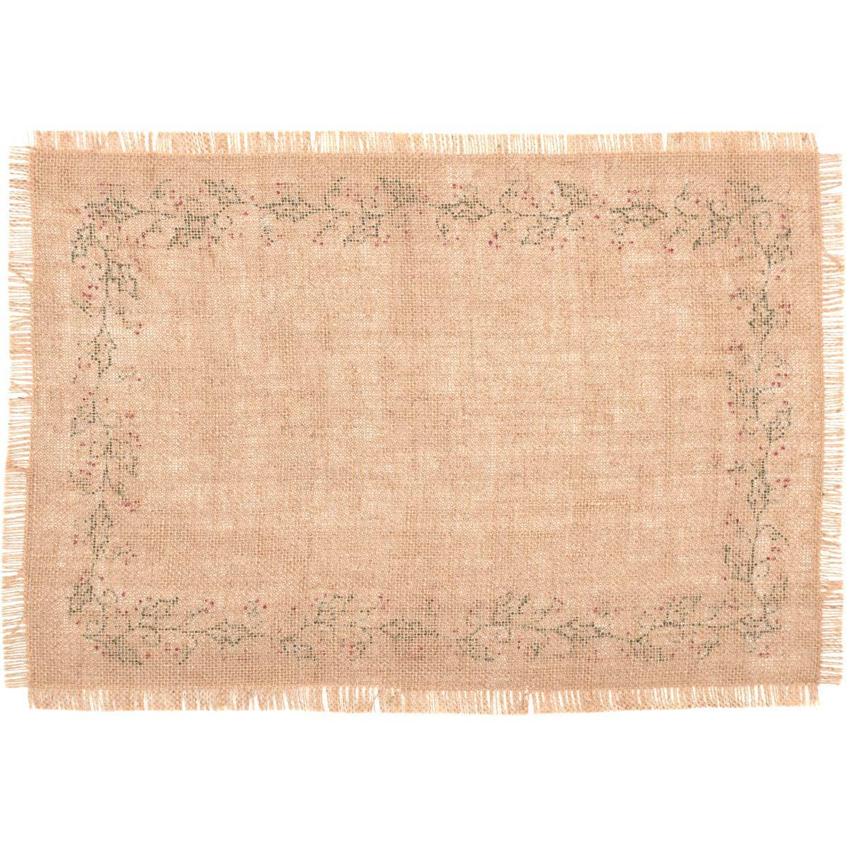 Jute Burlap Ivy Placemat Set of 6 VHC Brands - The Fox Decor