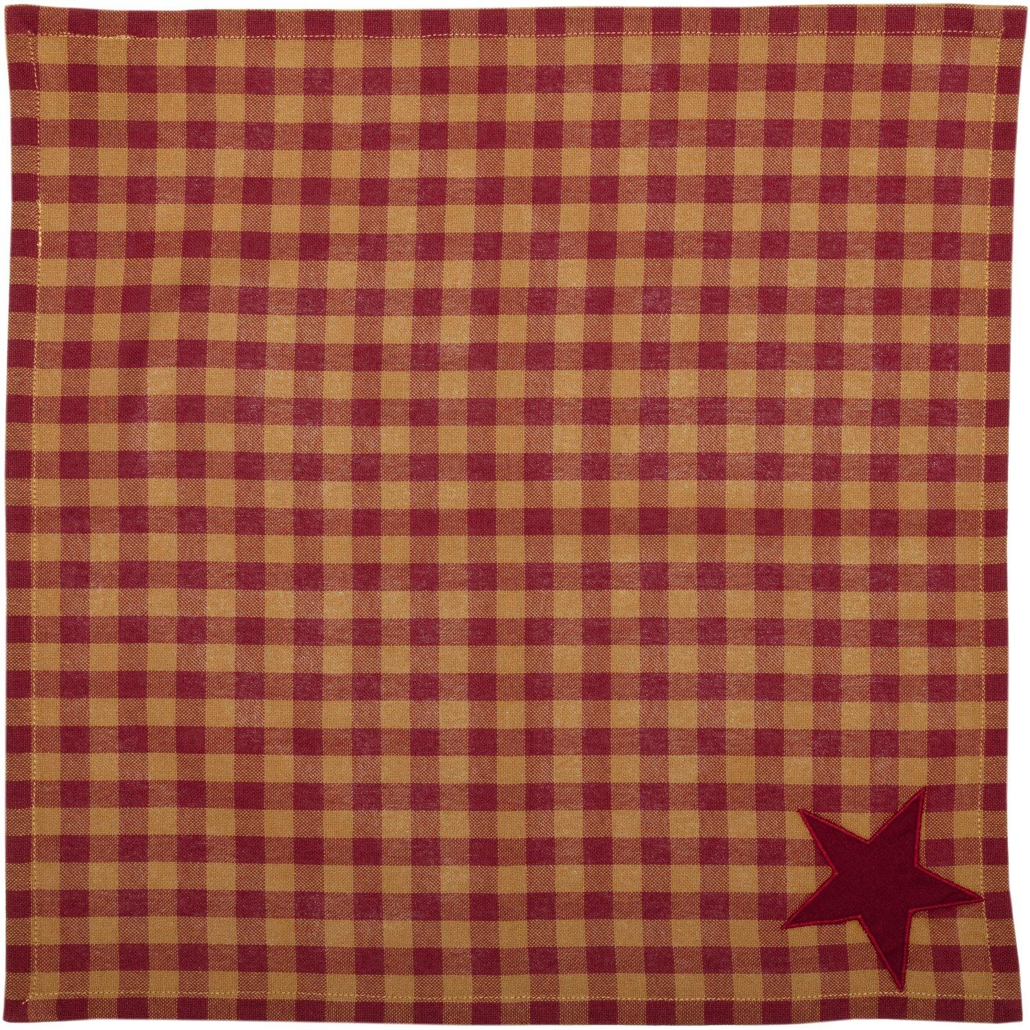 Burgundy Star Napkin Set of 6 VHC Brands - The Fox Decor