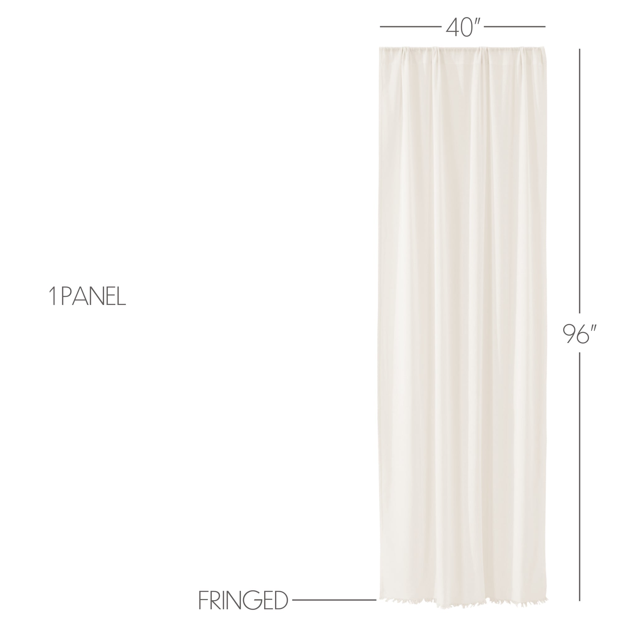 Tobacco Cloth Antique White Panel Curtain 96"x40" VHC Brands
