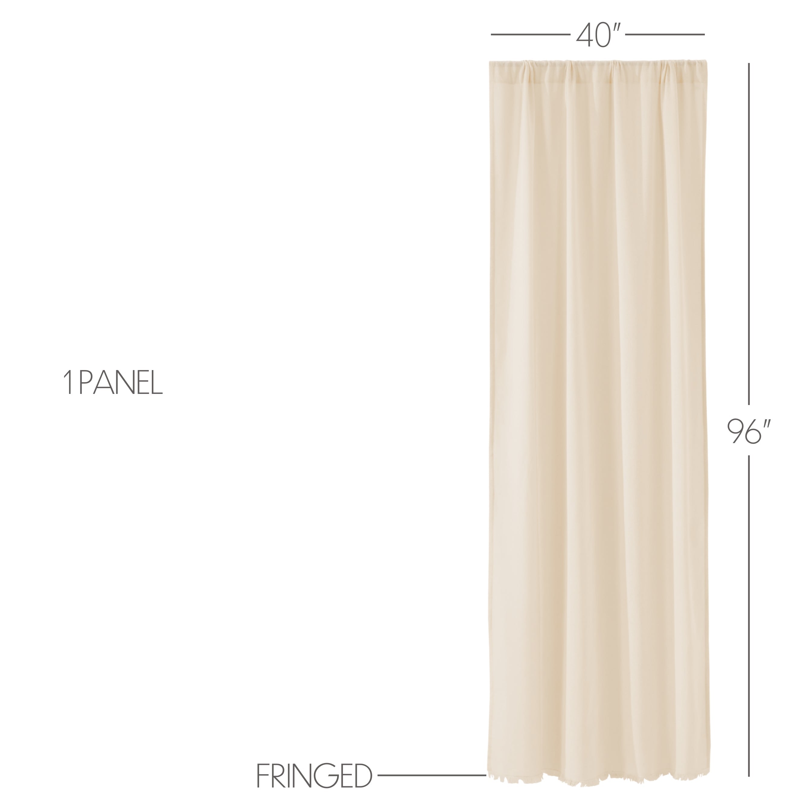 Tobacco Cloth Natural Panel Curtain 96"x40" VHC Brands