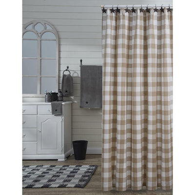 Wicklow Check Natural Shower Curtain - 72