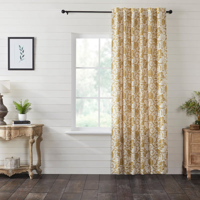 Dorset Gold Floral Panel Curtain 96