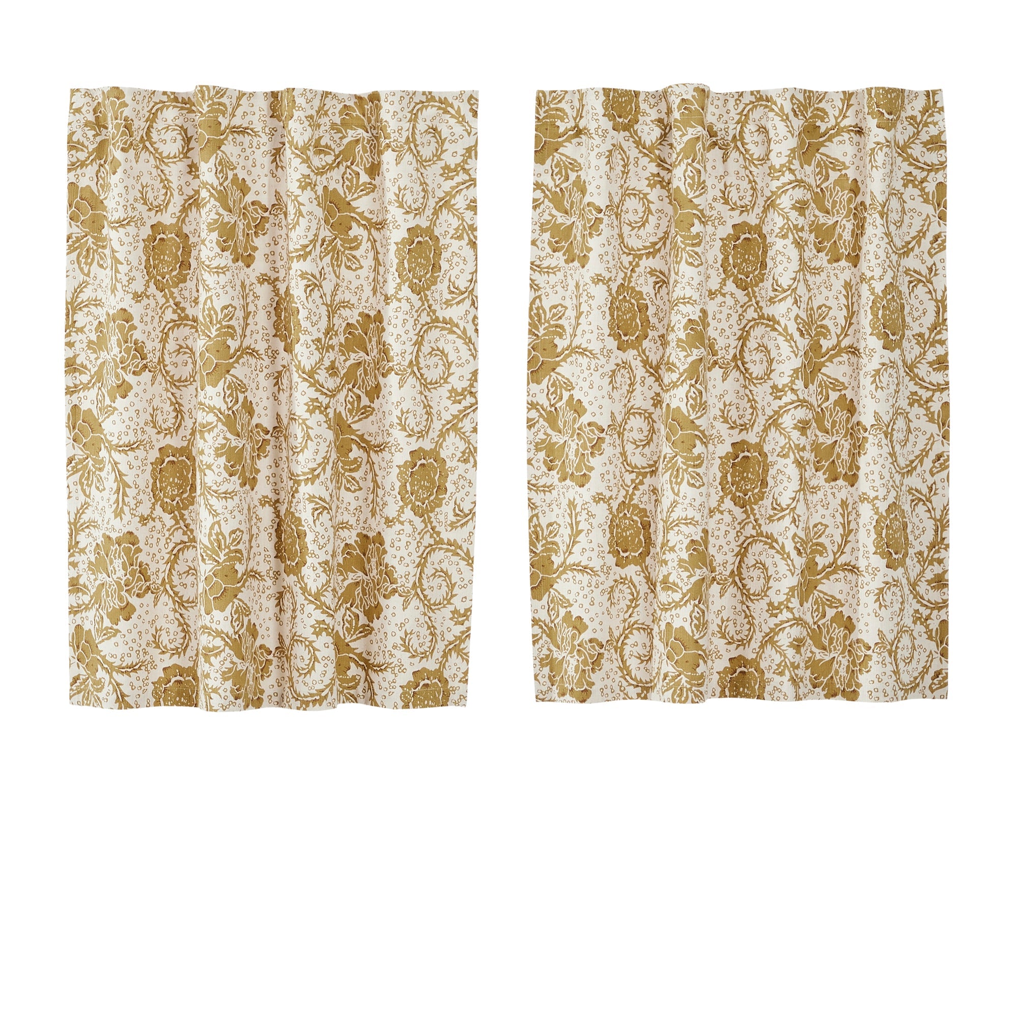 Dorset Gold Floral Tier Curtain Set of 2 L36xW36 VHC Brands