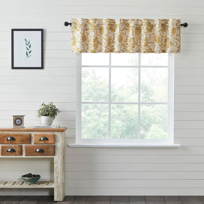 Dorset Gold Floral Valance Curtain 16x72 VHC Brands