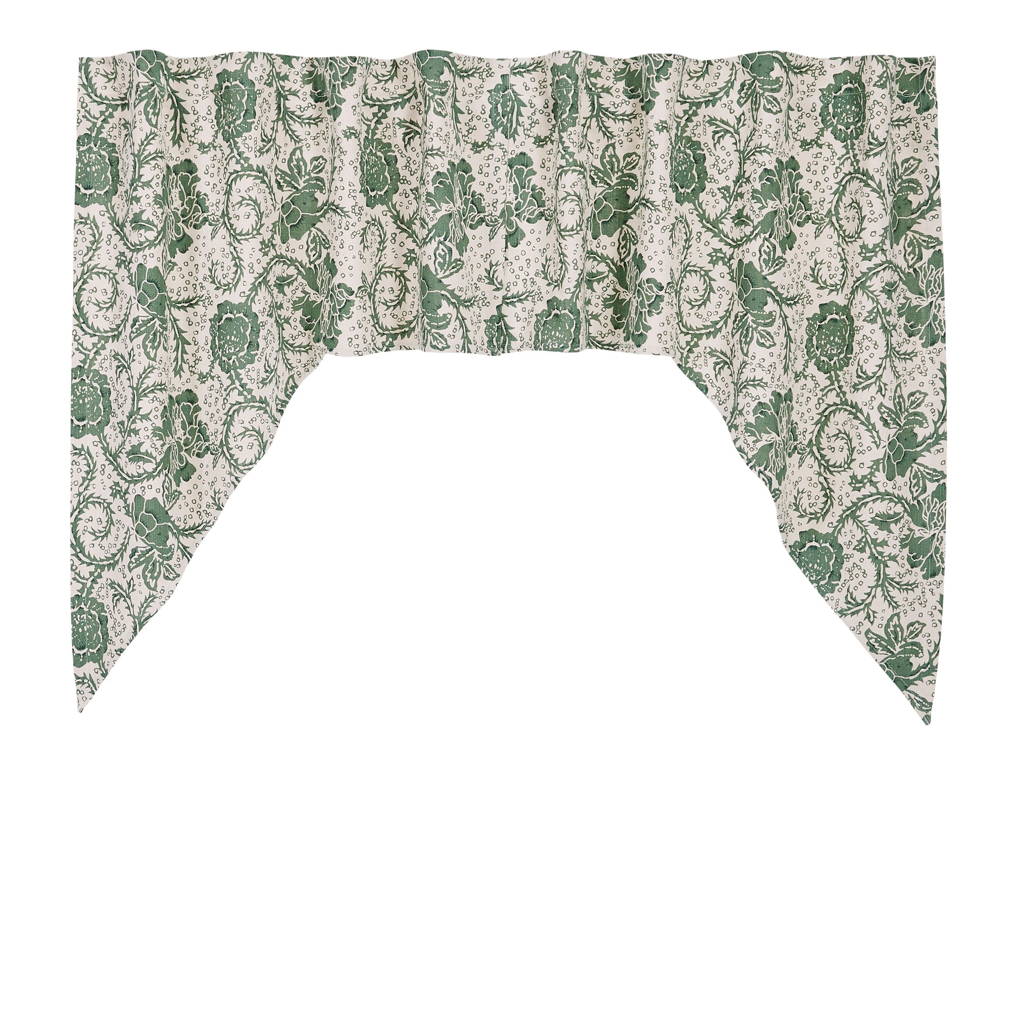 Dorset Green Floral Swag Curtain Set of 2 36x36x16 VHC Brands