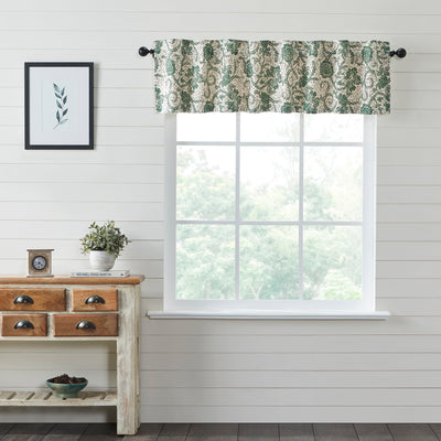 Dorset Green Floral Valance Curtain 16x72 VHC Brands