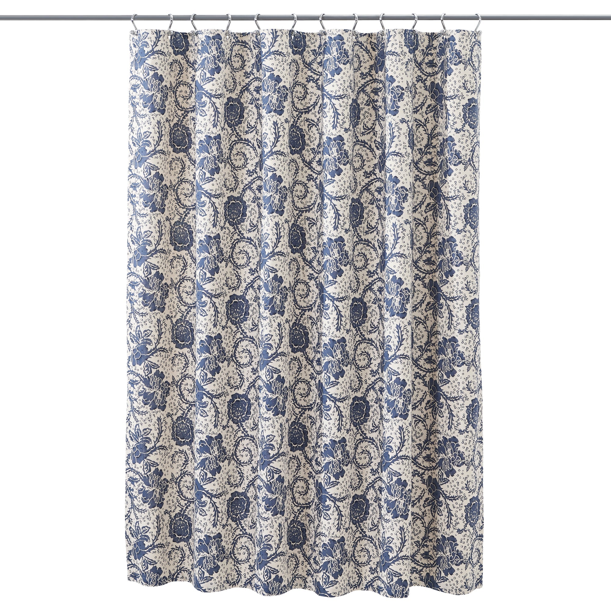 Dorset Navy Floral Shower Curtain 72x72 VHC Brands