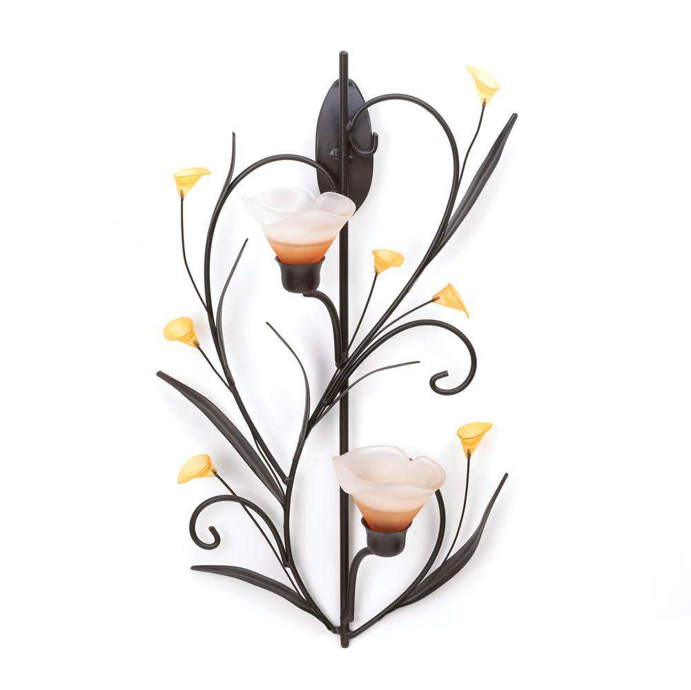 Amber Lilies Candle Wall Sconce Gallery of Light 