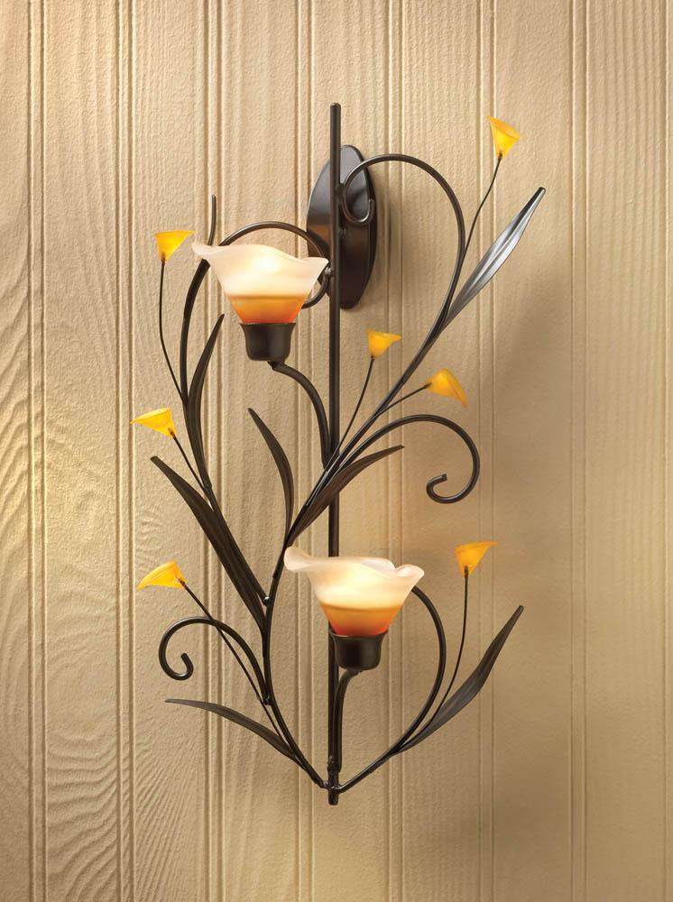 Amber Lilies Candle Wall Sconce Gallery of Light 