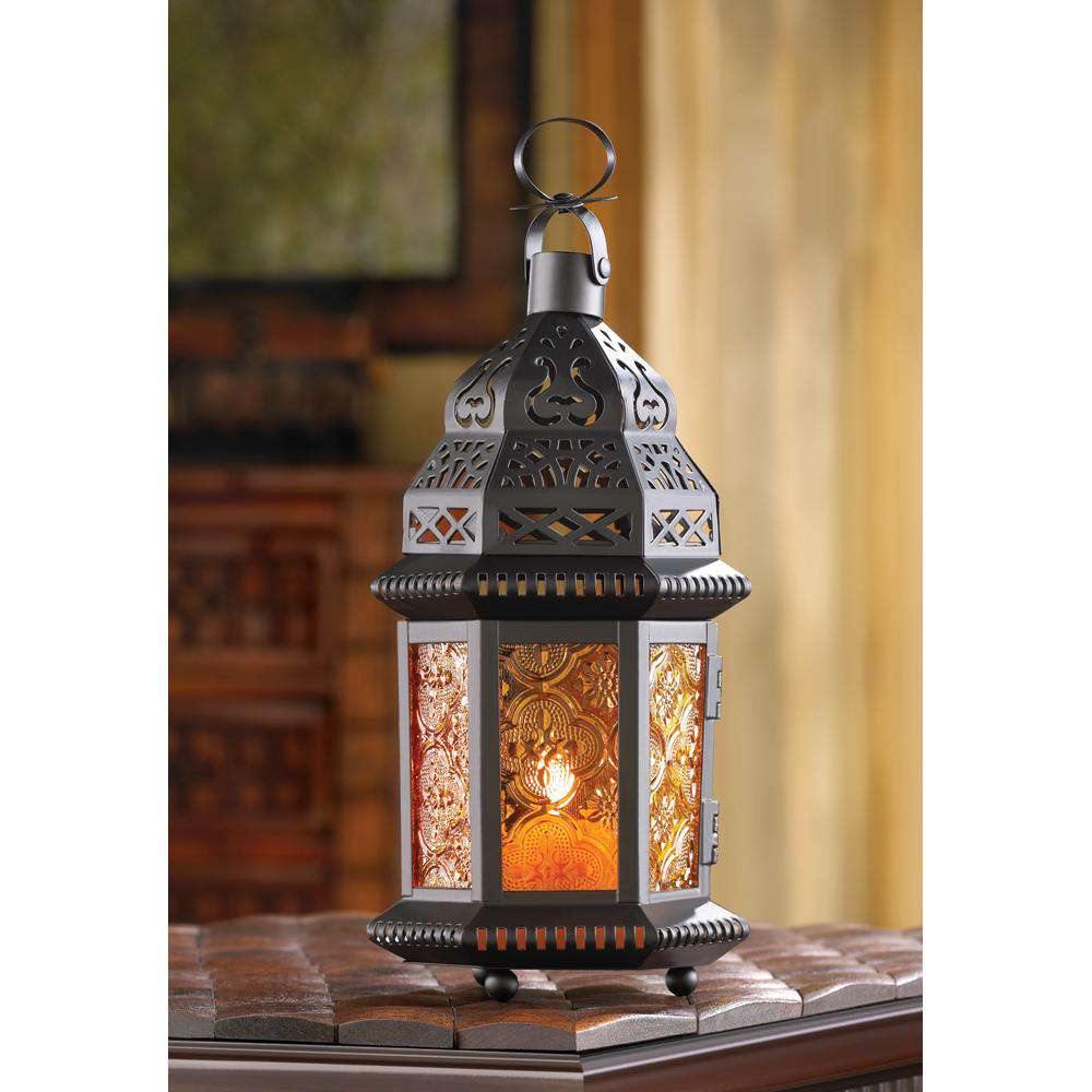 Amber Moroccan Candle Lantern - The Fox Decor