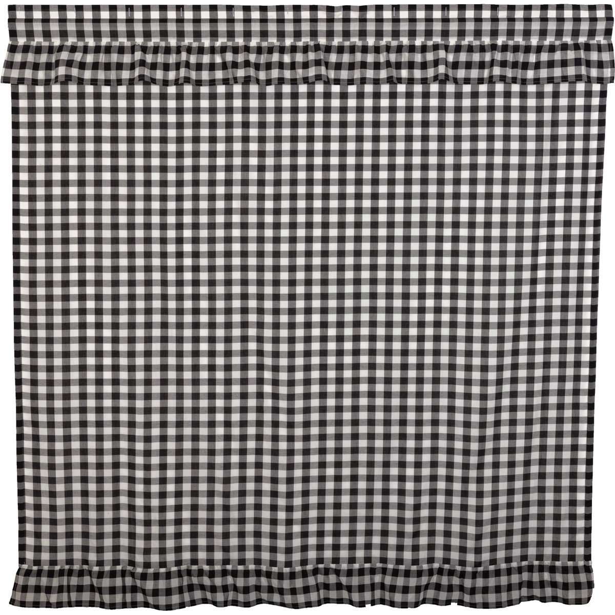 Annie Buffalo Black/Red Check Ruffled Shower Curtain 72"x72" curtain VHC Brands 