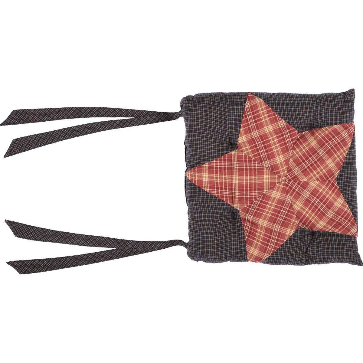 Arlington Chair Pad Patchwork Star Chair Pad VHC Brands 