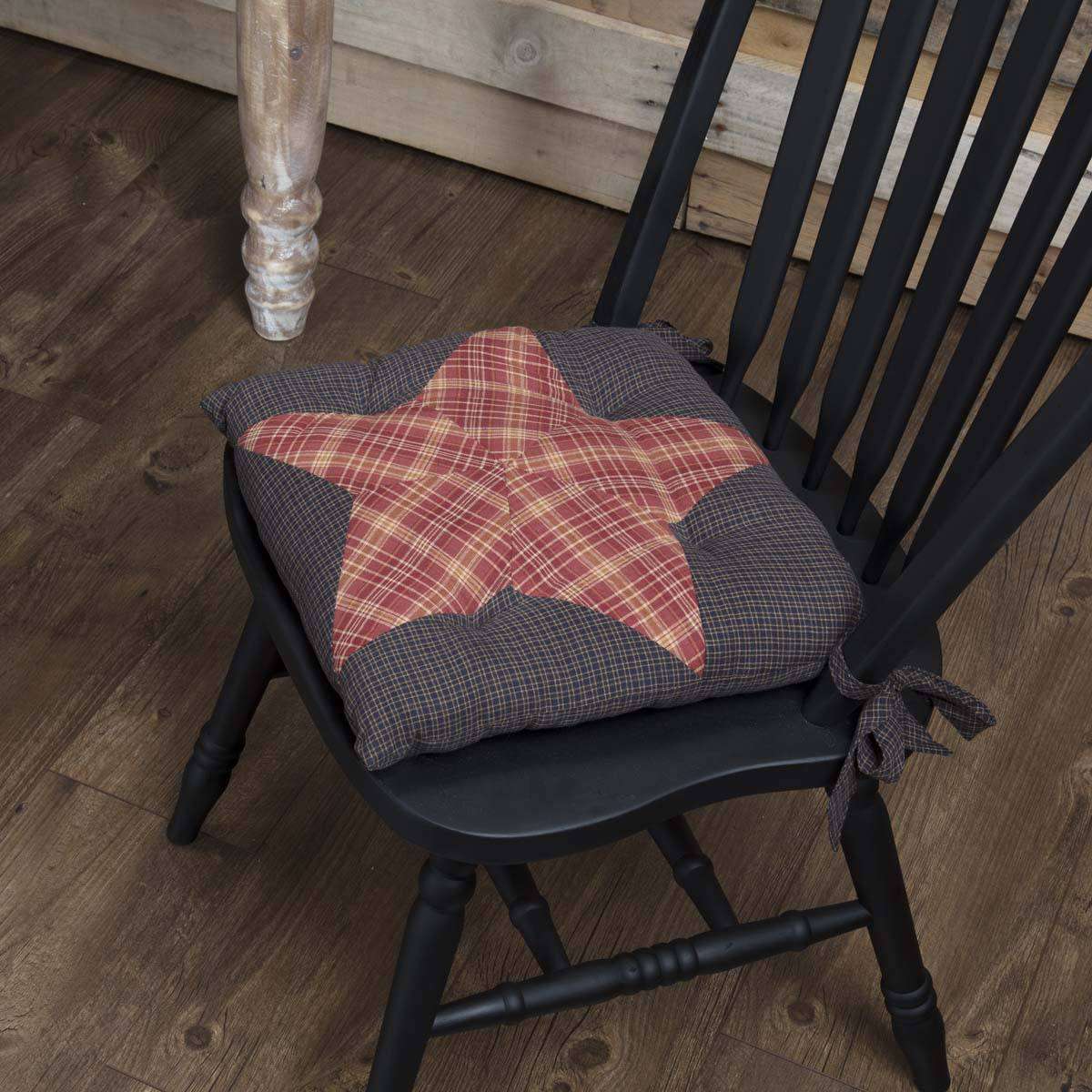 Arlington Chair Pad Patchwork Star Chair Pad VHC Brands 