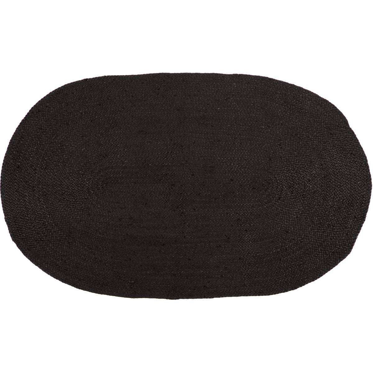 Black Jute Braided Rug Oval VHC Brands Rugs VHC Brands 27" x 48" 