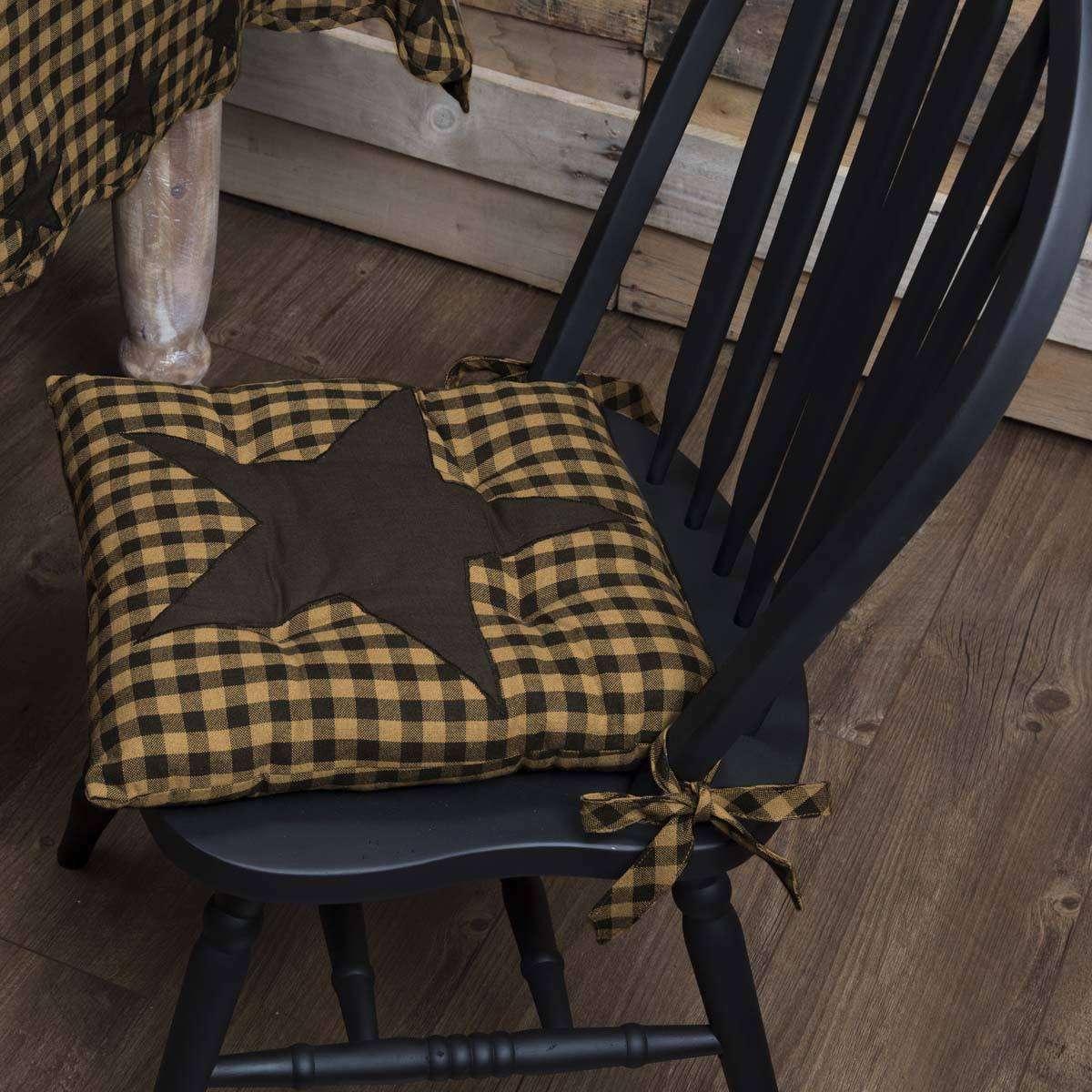 Black Star Primitive Chair Pad Chair Pad VHC Brands 