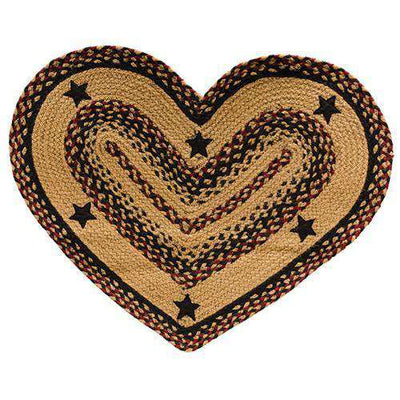 Blackberry Star Braided Rug - Oval, Bone, Heart Shape