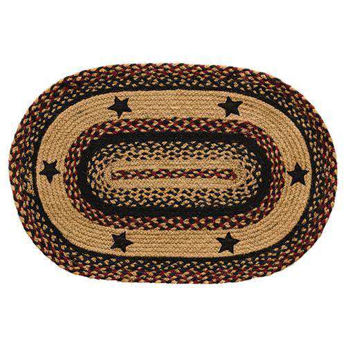 Blackberry Star Braided Rug - Oval, Bone, Heart Shape rugs CWI Gifts 3x5' 