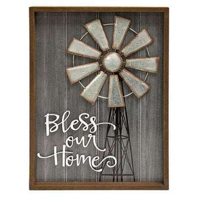 Bless Our Home Windmill Wall Sign