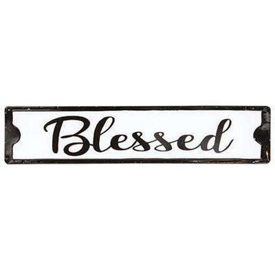 Blessed Black and White Street Sign