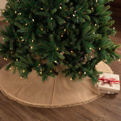 Festive Natural Burlap Christmas Tree Skirt 48 VHC Brands