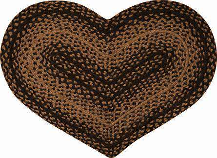 Braided Ebony Heart Rug Rugs CWI+ 