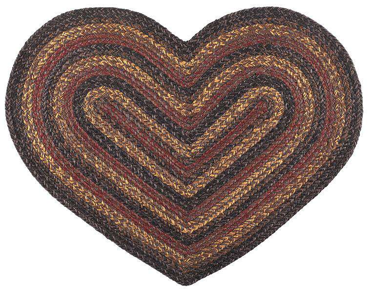 Braided Slate Heart Rug Rugs CWI+ 