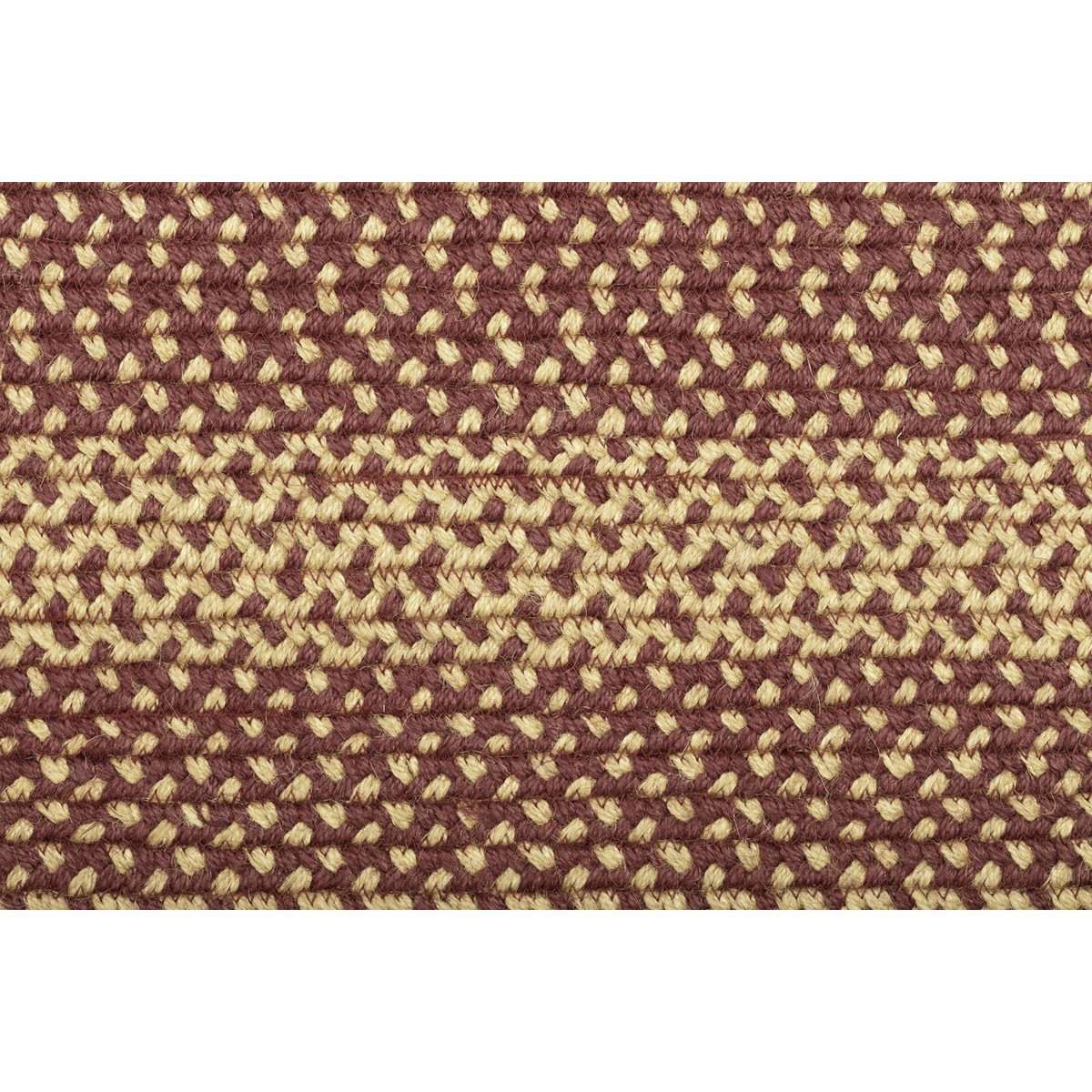 Burgundy Tan Jute Braided Rugs Oval VHC Brands Rugs VHC Brands 