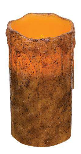 Burnt Mustard Drip Pillar, 6" Pillars/Tealights/Votives CWI+ 