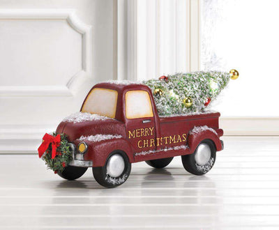 Christmas Red Truck with Tree