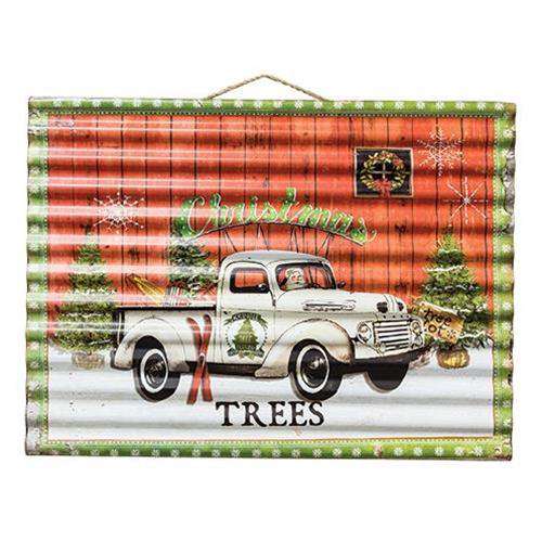 Christmas Tree Farm Corrugated Sign Vintage Christmas Decor CWI+ 