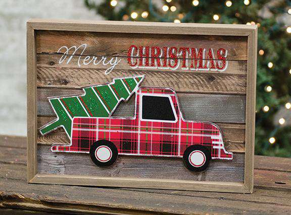 Christmas Truck Framed Sign Wall CWI+ 
