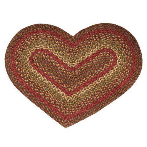 Cinnamon Oval & Heart Shape Braided Rug rugs CWI Gifts Heart Rug 20x30 