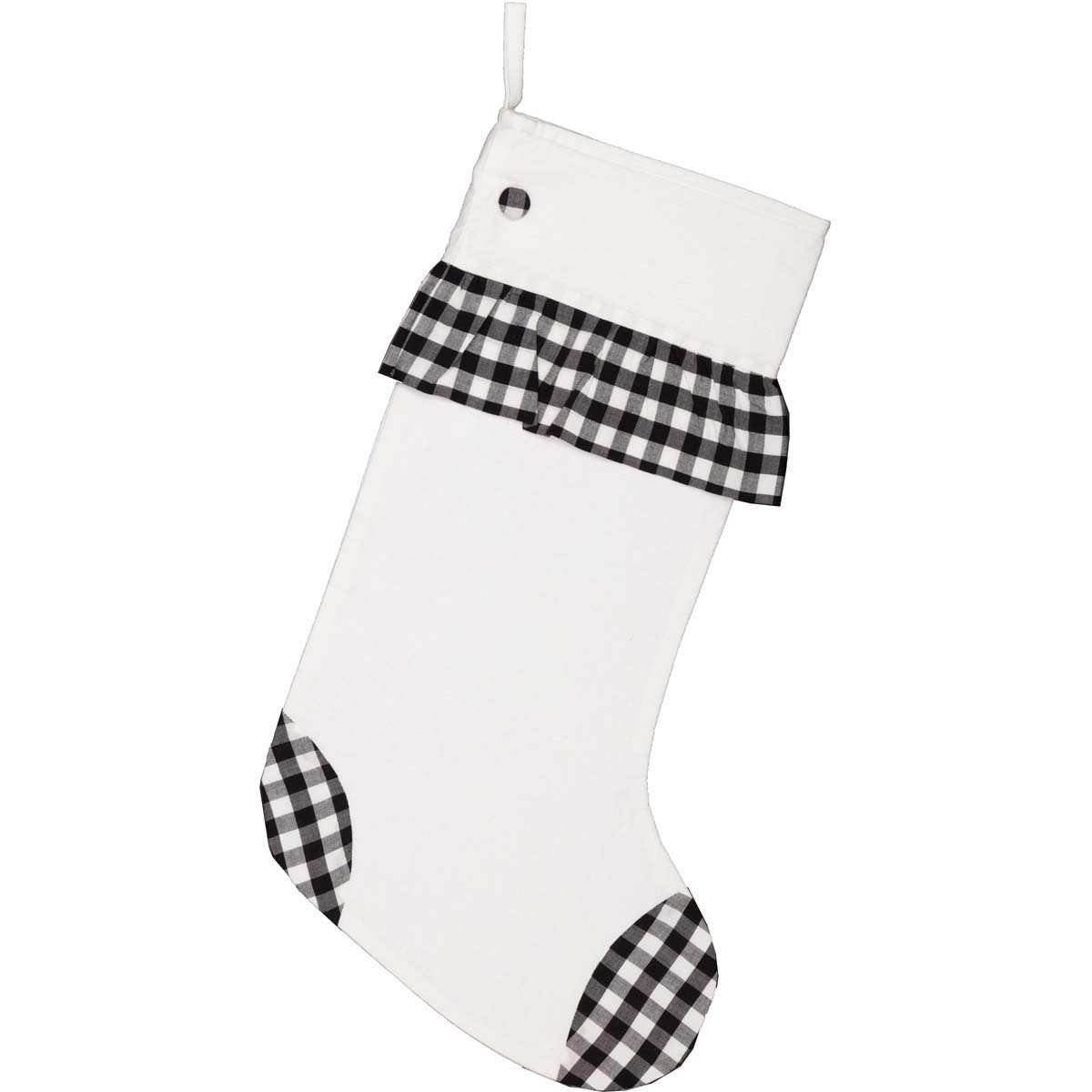 Emmie Black Check Ruffle Stocking 12x20 VHC Brands - The Fox Decor