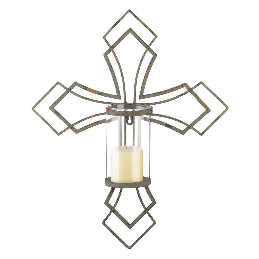 Contemporary Cross Candle Wall Sconce Gallery of Light 
