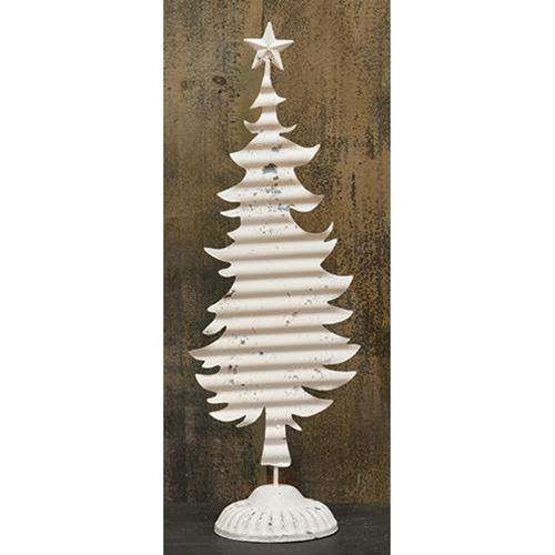Corrugated Cream Christmas Tree, 16" Tabletop & Decor CWI+ 
