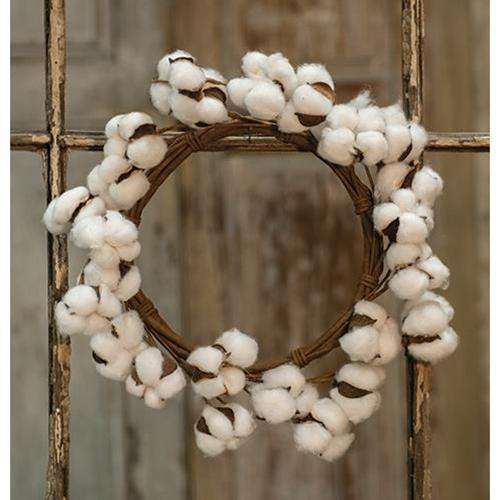 Cotton Ball Wreath, 12" Cotton Florals CWI+ 