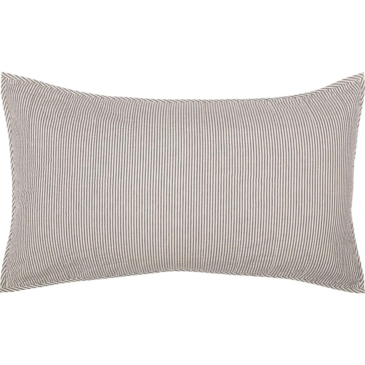 Hatteras Seersucker Blue Ticking Stripe King Sham 21x37