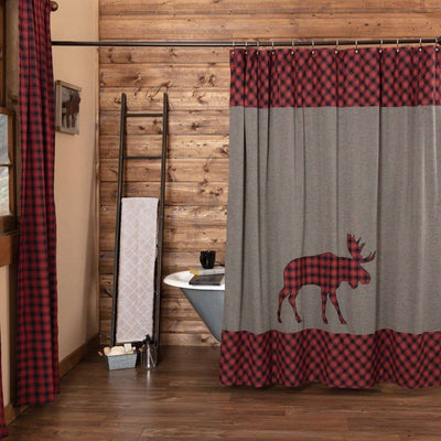 Cumberland Moose Applique Shower Curtain 72