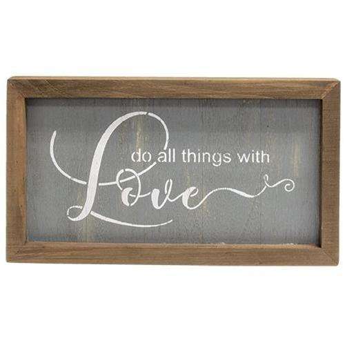 Do All Things With Love Sign Valentine Decor CWI+ 