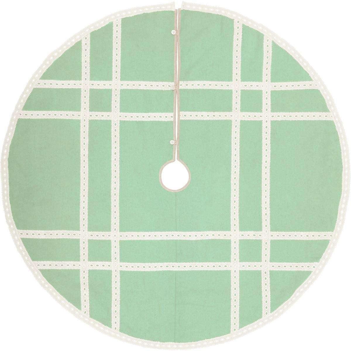 Margot Mint Christmas Tree Skirt 60 VHC Brands - The Fox Decor