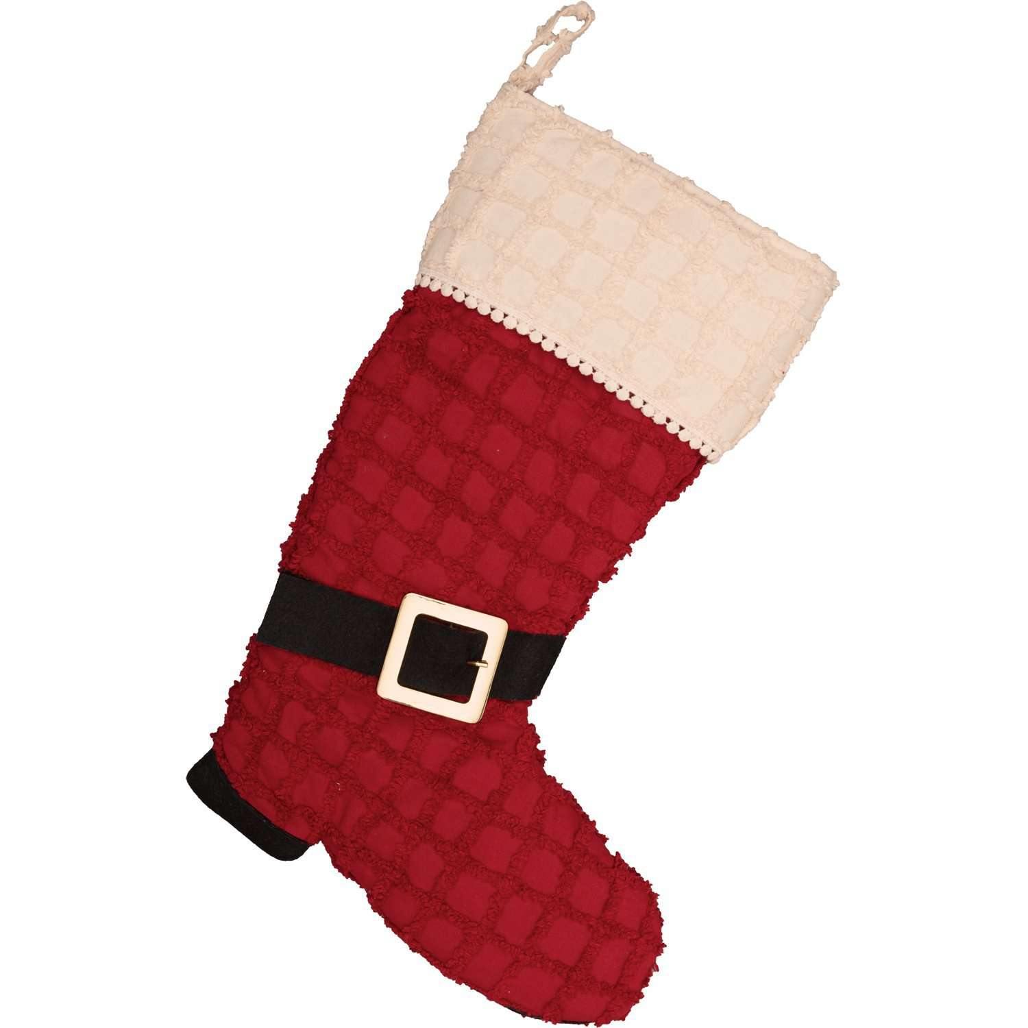 Chenille Christmas Boot Stocking 12x20 VHC Brands - The Fox Decor