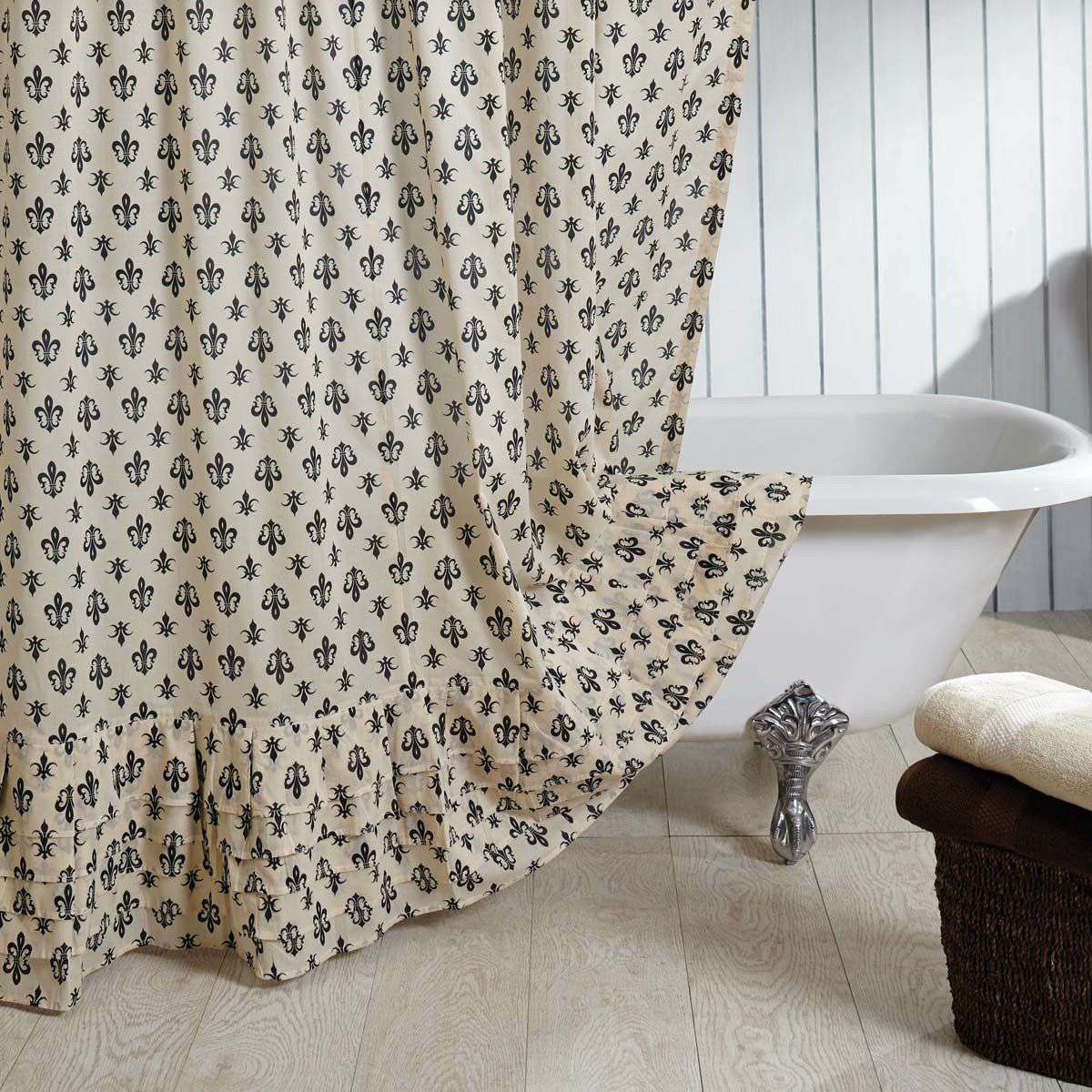 Elysee Ruffled Shower Curtain 72"x72" curtain VHC Brands 