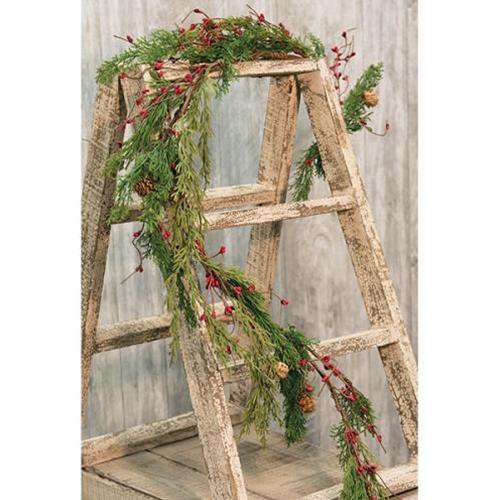Evergreen Pine w/Red Pips Garland Christmas CWI+ 