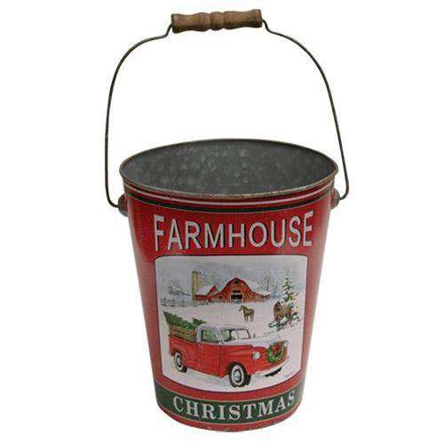 Farmhouse Christmas Bucket Buckets CWI Gifts 