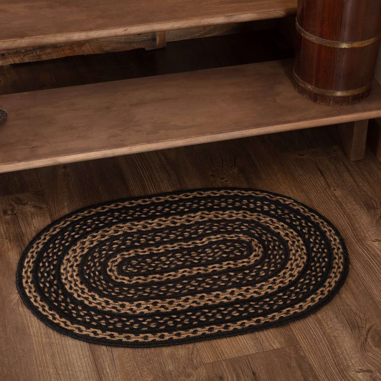 Farmhouse Jute Braided Rugs Oval VHC Brands Rugs VHC Brands 24" x 36" 