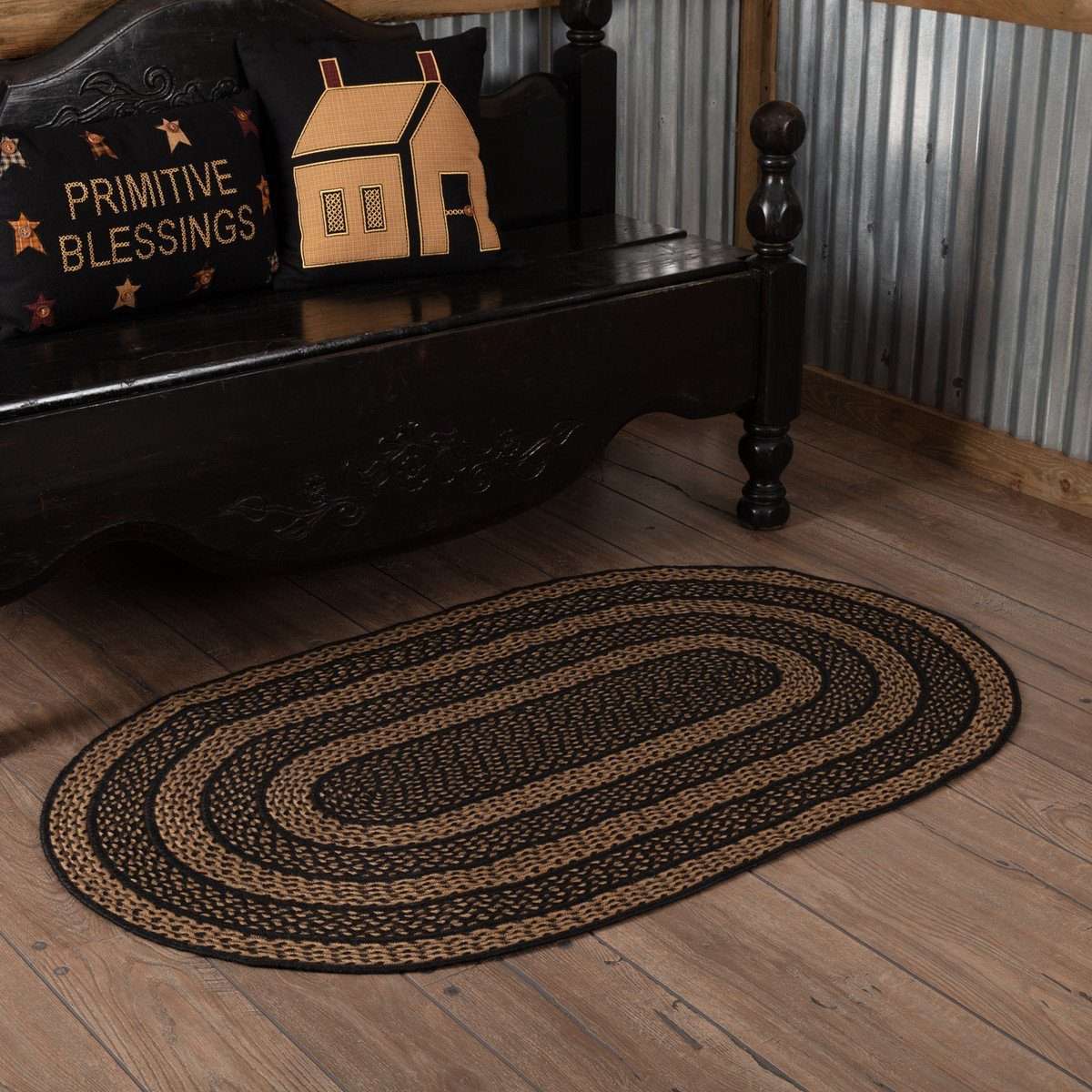 Farmhouse Jute Braided Rugs Oval VHC Brands Rugs VHC Brands 3'x5' 