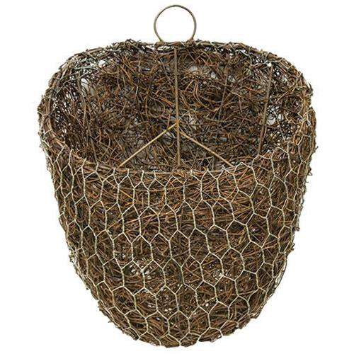 Chicken Wire & Angel Vine Wall Basket, 9x8 - The Fox Decor